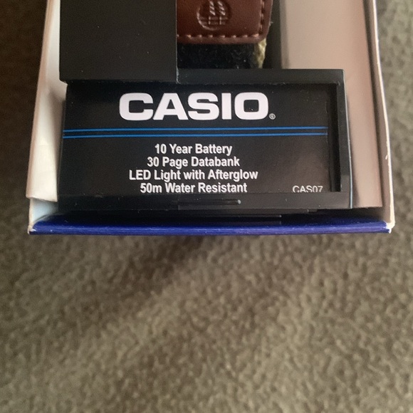 NIB Casio men’s watch. Tan & brown. Adjustable Velcro strap. Face approx 1 1/2” - Picture 3 of 11